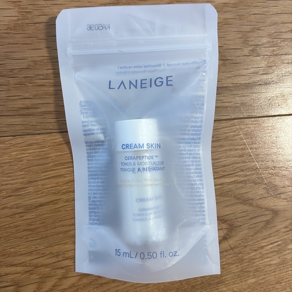 NWT Laneige Cream Skin Cerapeptide Toner + Moisturizer 15mL - Picture 8 of 10